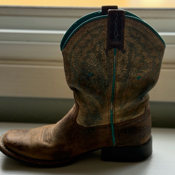 Ariat Youth Cowboy Boots Size 5 Fits Women’s 7 Brown Western Boots - Picture 4 of 12